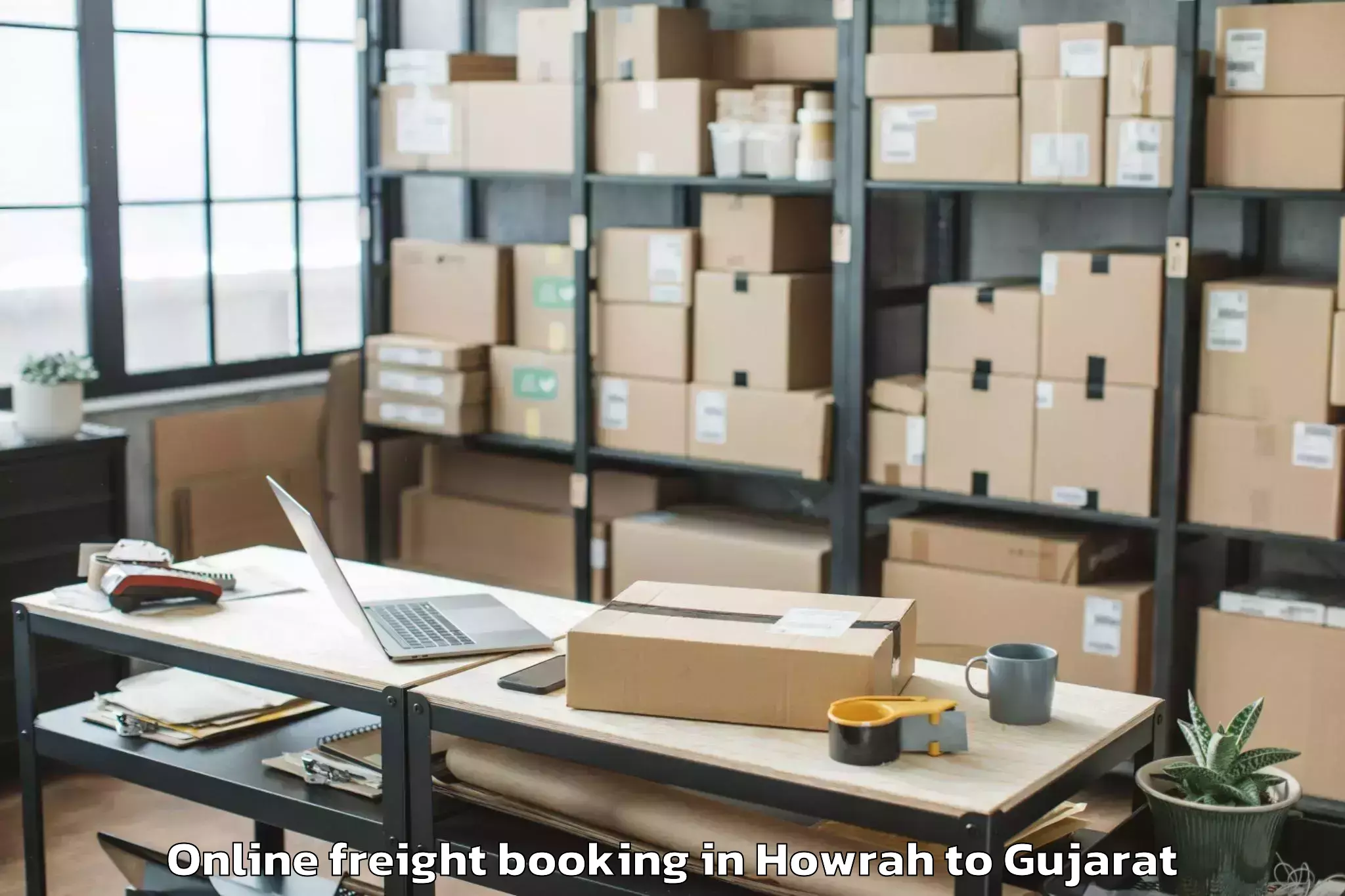 Quality Howrah to Lodhika Online Freight Booking